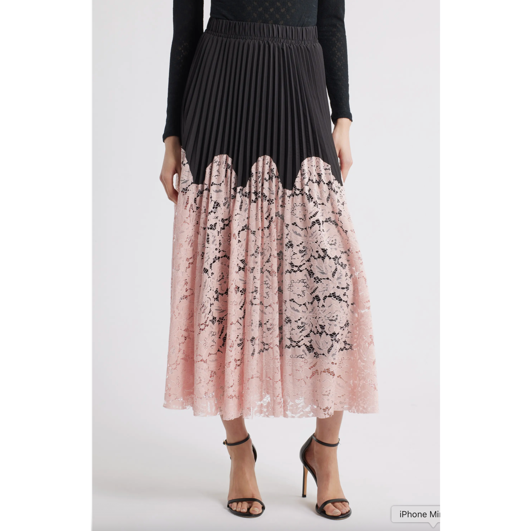 Madaleine Pleated Lace Skirt