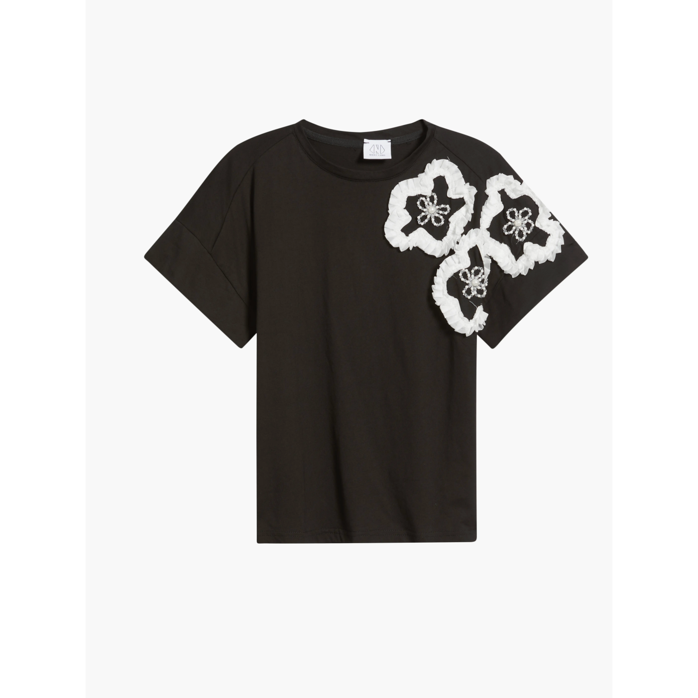 Celine Flower Appliqué Top