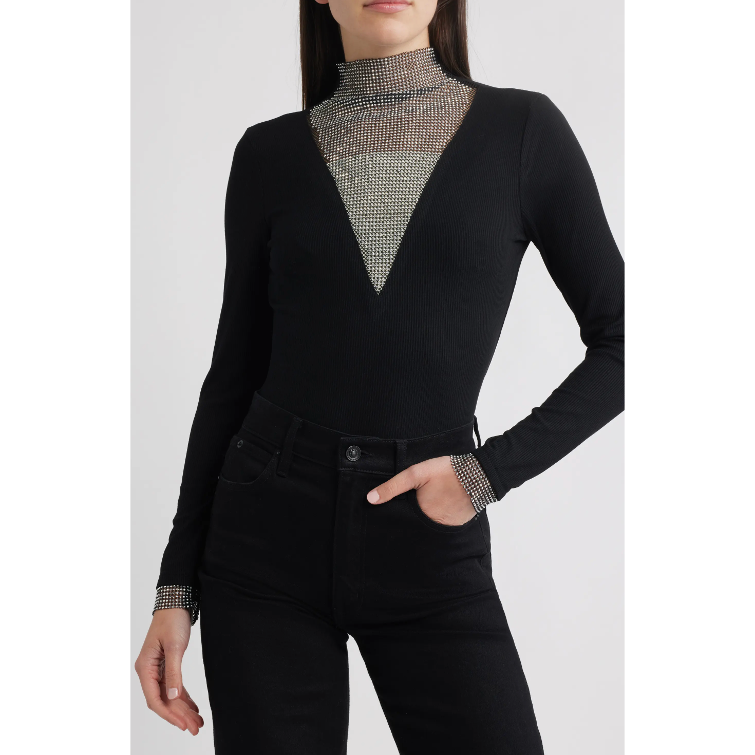 Gillian Rhinestone Rib Top
