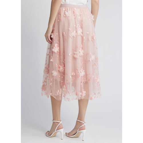 Audra Floral Appliqué Chiffon Maxi Skirt