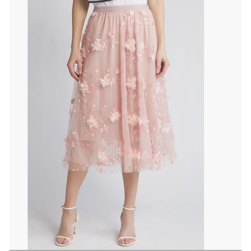 Audra Floral Appliqué Chiffon Maxi Skirt
