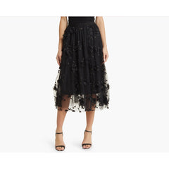 Audra Floral Appliqué Chiffon Maxi Skirt