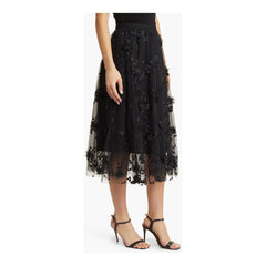 Audra Floral Appliqué Chiffon Maxi Skirt