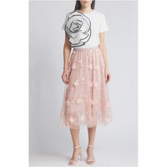 Audra Floral Appliqué Chiffon Maxi Skirt