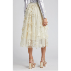 Audra Floral Appliqué Chiffon Maxi Skirt