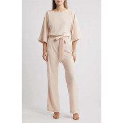 Joycelyn Flare Sleeve Tie Waist Jumpsuit