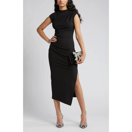 nikki lund marilyn ruched knit dress NIKKI LUND Marilyn Ruched Knit Dress in Red