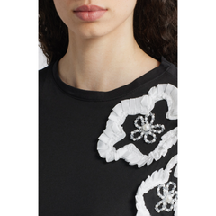 Celine Flower Appliqué Top