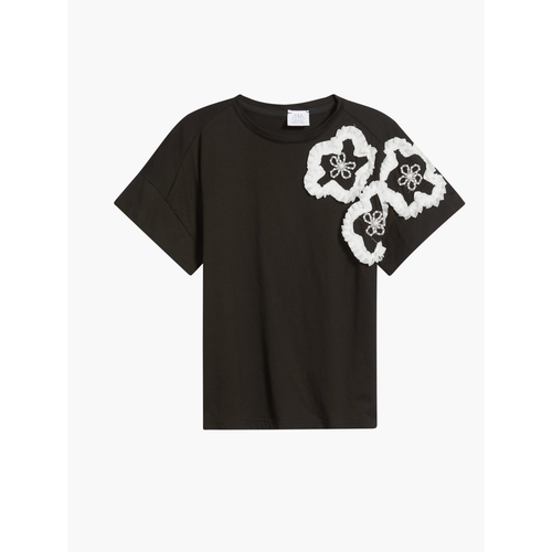Celine Flower Appliqué Top