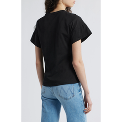 Celine Flower Appliqué Top