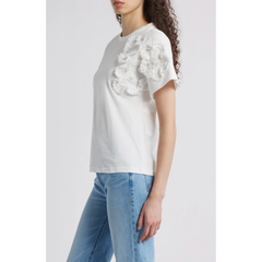 Celine Flower Appliqué Top