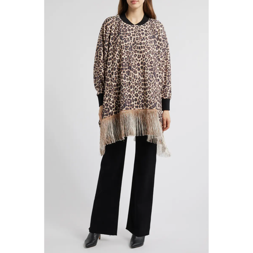 Leisa Faux Leopard Poncho