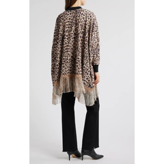Leisa Faux Leopard Poncho