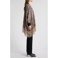 Leisa Faux Leopard Poncho