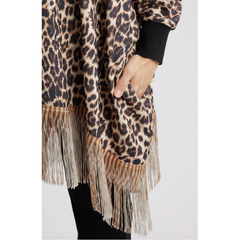 Leisa Faux Leopard Poncho