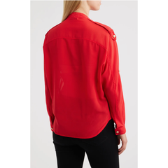 Jameson Button Embellished Semi Sheer Top
