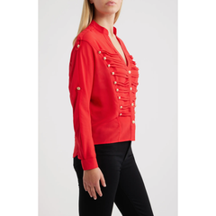 Jameson Button Embellished Semi Sheer Top