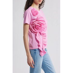 Peony Floral Appliqué Top