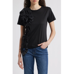 Peony Floral Appliqué Top