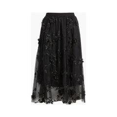 Audra Floral Appliqué Chiffon Maxi Skirt
