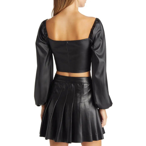 Janie Faux Leather Crop Top